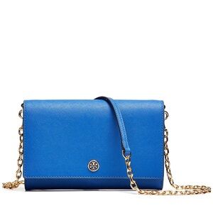 Tory Burch Blue Robinson Chain Wallet